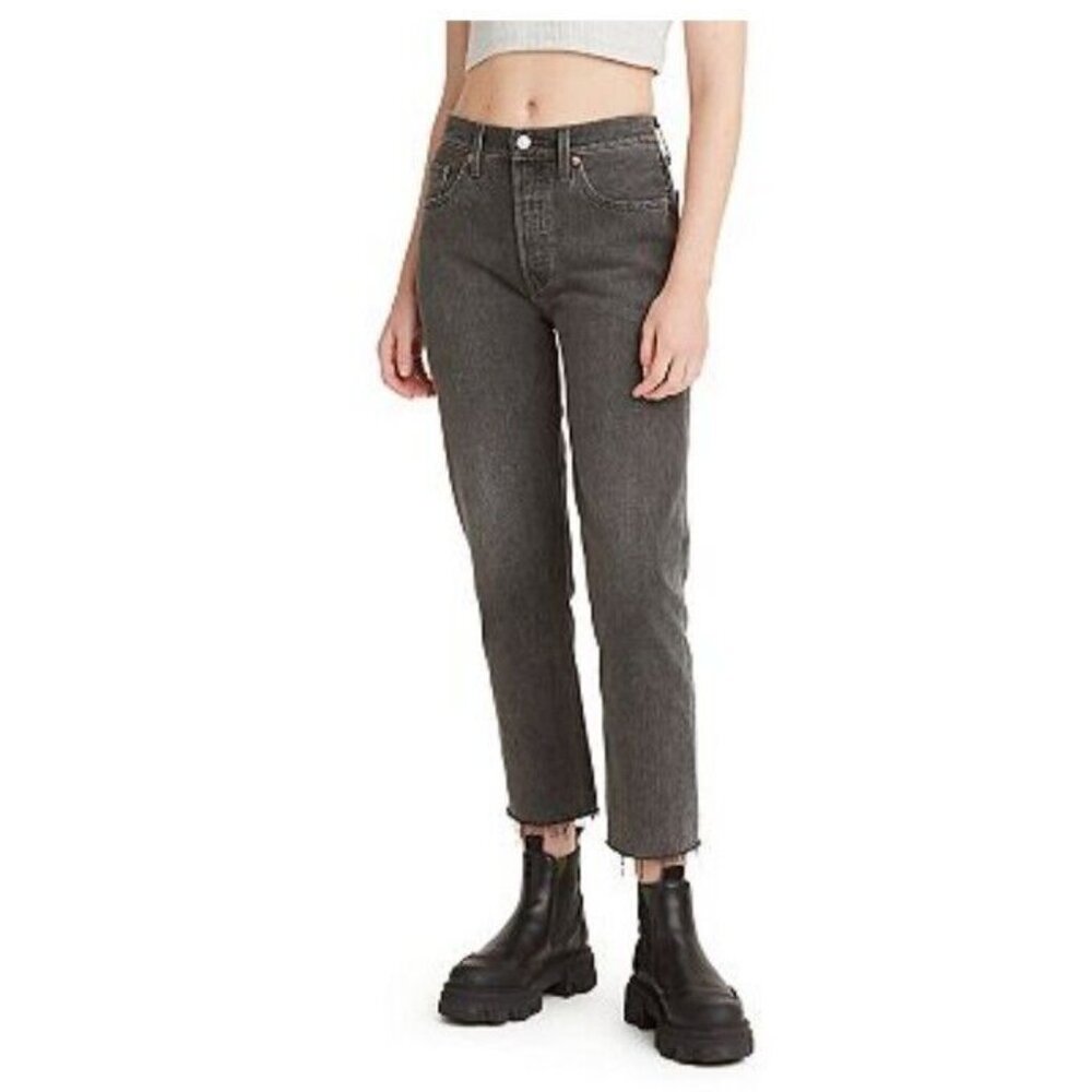 Levi's 501 Original Cropped High Rise Straight Leg Jeans 31x26